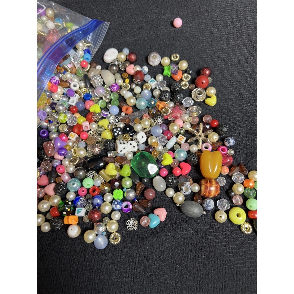 Mixed Bead Lot 2 Lbs Jewelry Craft Making Craft Supplies Acrylic Glass Pearls - Picture 9 of 12